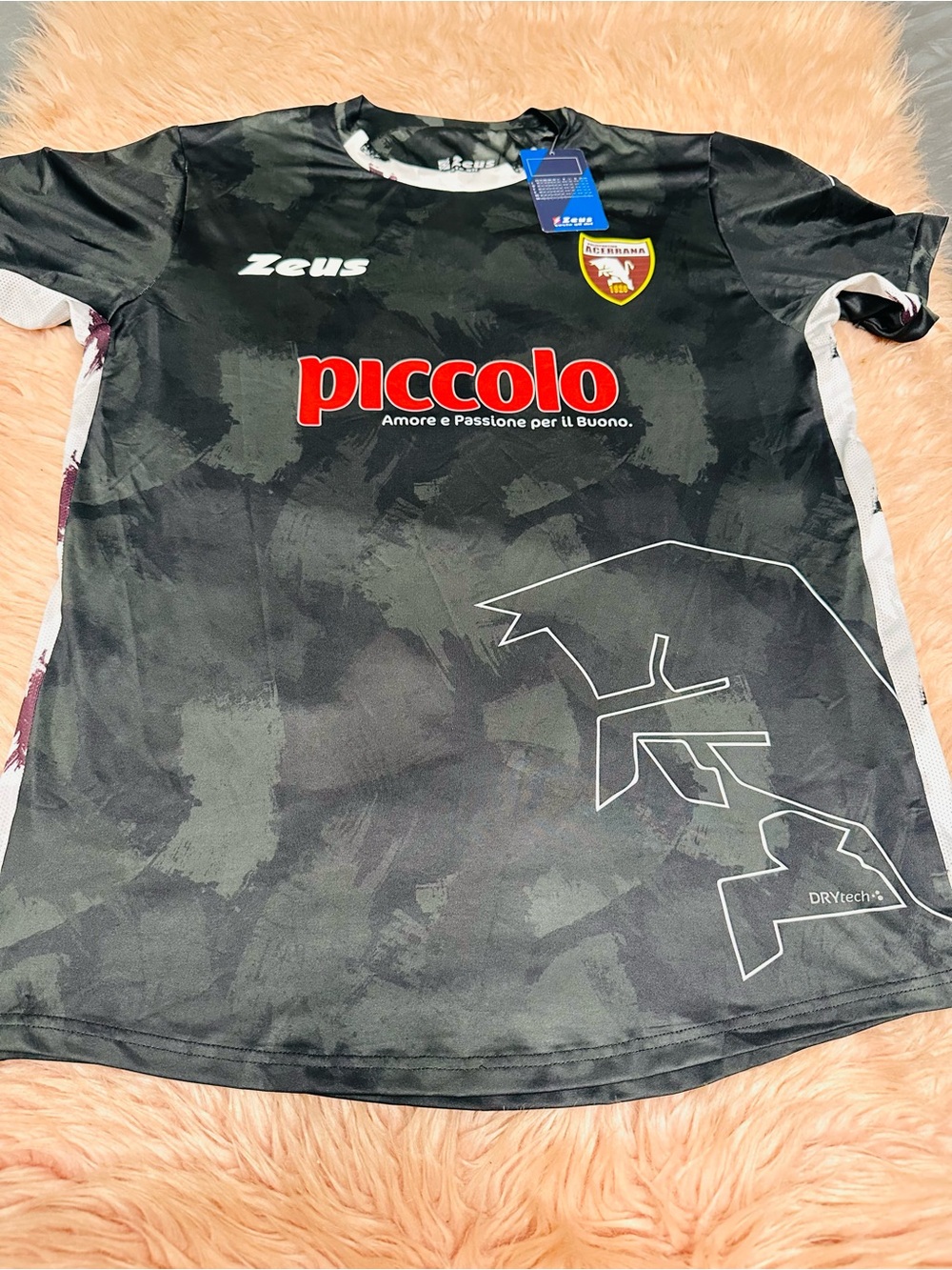 Men's Black Camo Soccer Jersey with Piccolo Chest Logo